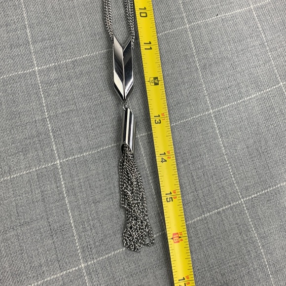 Silver Tassel Necklace Costume Jewelry Multi strand - Picture 11 of 13